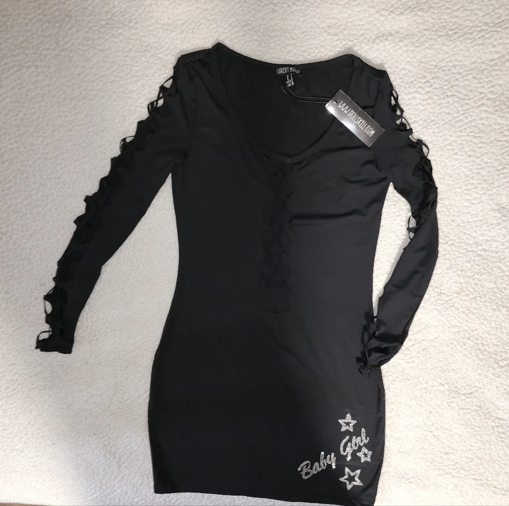 NWT Dolls Kill Sexxy Baby Girl, Cut Up Mini Dress - Picture 9 of 16